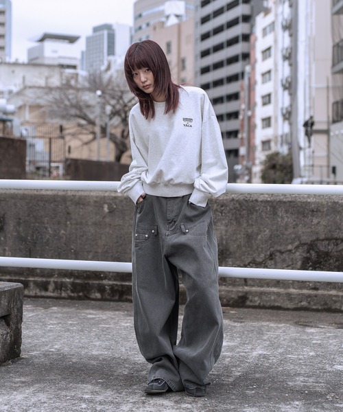 UNIVERSAL OVERALL（ユニバーサルオーバーオール）の「[別注]UNIVERSAL OVERALL×YACA Collaboration Sweat【unisex item】（スウェット・レディース・ブラック/アッシュグレー・1/2）」の19枚目の写真