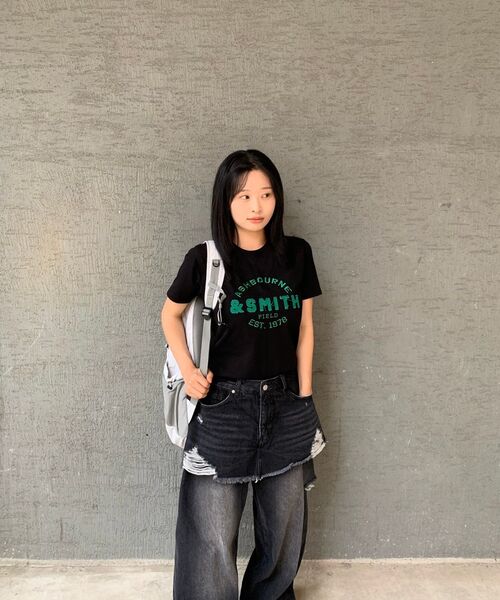 RENSE（レンセ）の「Layered Skirt Denim Pants Black（デニムパンツ・レディース・その他・MEDIUM/SMALL）」の5枚目の写真