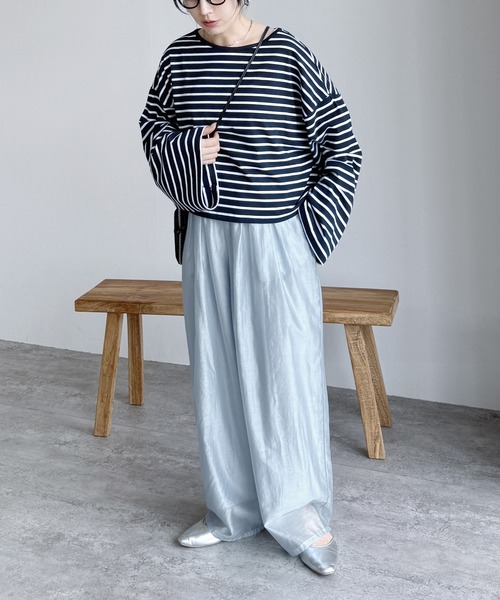 reca(レカ)の「シアーカーブパンツ(その他パンツ・レディース・ブラック/ライトブルー/チャコールグレー/グリーン・M/L/LL)」の9枚目の写真