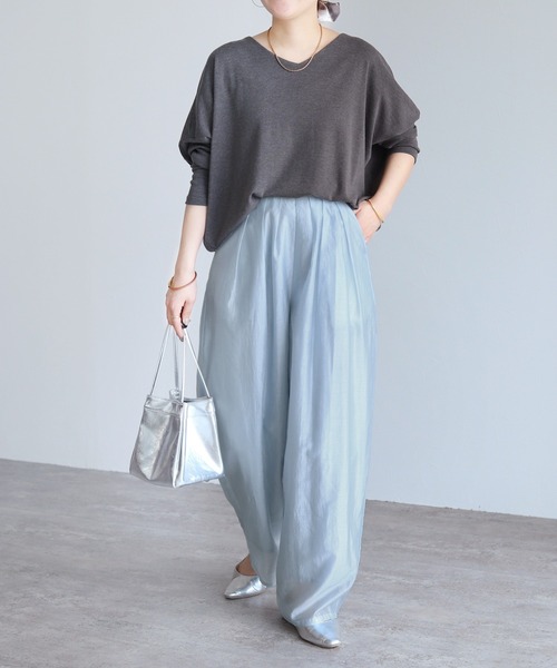 reca(レカ)の「シアーカーブパンツ(その他パンツ・レディース・ブラック/ライトブルー/チャコールグレー/グリーン・M/L/LL)」の7枚目の写真