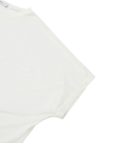 Julier Yoga and Relax（ジュリエヨガアンドリラックス）の「Julier マイクロ天竺ワイドTシャツ（Tシャツ/カットソー・レディース・ブラウン/ライトブルーグレー/ホワイト/ブラック・FREE）」の7枚目の写真