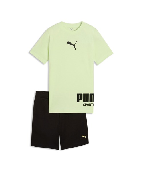 PUMA(プーマ)の「PUMA プーマ ボーイズ プーマ スポーツ Tシャツ アンド ショートパンツ セッ(ジャージ・キッズ・ブルー系その他/ブラック/オレンジ・120/160/130/140/150)」の3枚目の写真