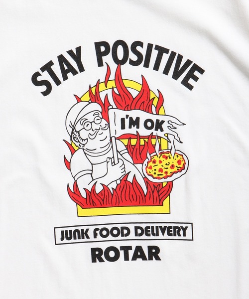 ROTAR(ローター)の「STAY POSITIVE Ringer Tee(Tシャツ/カットソー・メンズ・ホワイト×ブラック/グレー系その他・SMALL/MEDIUM/LARGE/X-LARGE)」の5枚目の写真