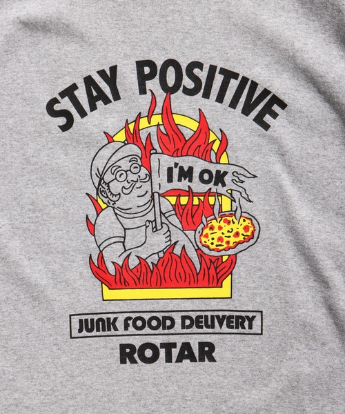 ROTAR(ローター)の「STAY POSITIVE Ringer Tee(Tシャツ/カットソー・メンズ・ホワイト×ブラック/グレー系その他・SMALL/MEDIUM/LARGE/X-LARGE)」の6枚目の写真