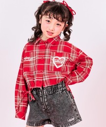 ANAP kids | クロップド プリント チェックシャツ(シャツ/ブラウス)