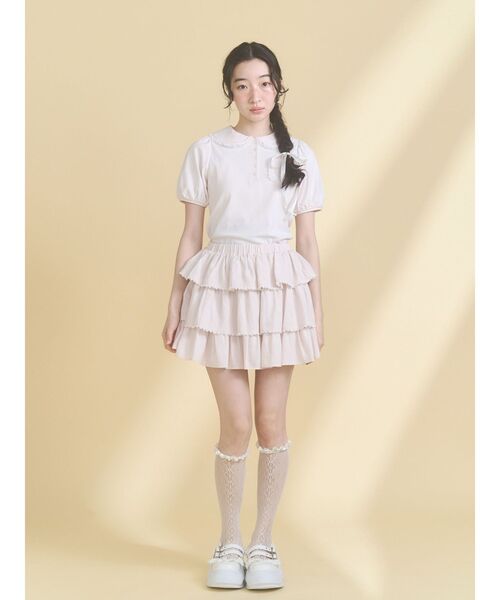 merry jenny（メリージェニー）の「frilly summer polo top（ポロシャツ・レディース・ミント/ピンク/オフホワイト・FREE）」の9枚目の写真