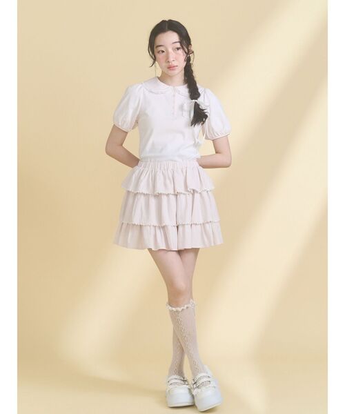 merry jenny（メリージェニー）の「frilly summer polo top（ポロシャツ・レディース・ミント/ピンク/オフホワイト・FREE）」の10枚目の写真