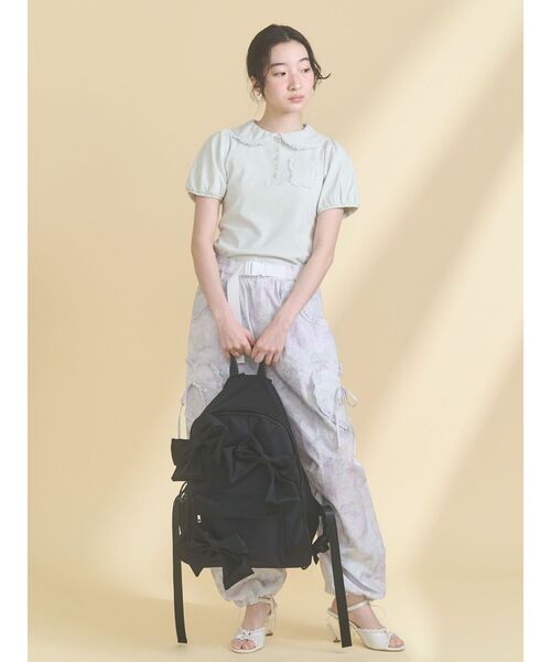 merry jenny（メリージェニー）の「frilly summer polo top（ポロシャツ・レディース・ミント/ピンク/オフホワイト・FREE）」の14枚目の写真