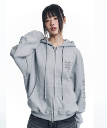 EASY NO EASY（イージーノーイージー）の「ニードルワーク フードパーカー - グレー（パーカー）」