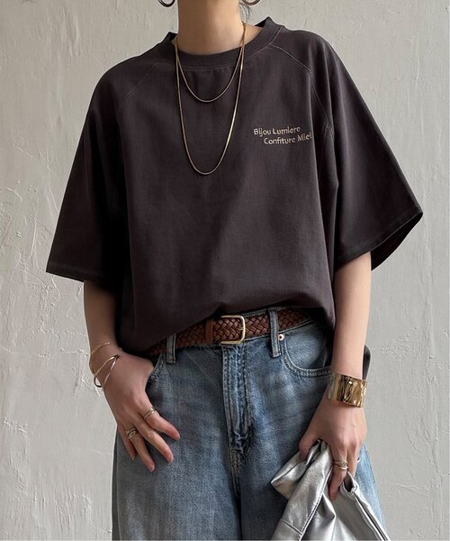 LBC(エルビーシー)の「ミニ裏毛切り替え刺繍5分袖プルオーバー(Tシャツ/カットソー・レディース・ベージュ/チャコール/杢グレー/ホワイト・M)」の21枚目の写真