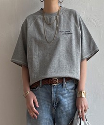 LBC | ミニ裏毛切り替え刺繍5分袖プルオーバー(Tシャツ/カットソー)