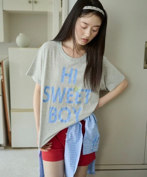 common gull products.(コモンガルプロダクツ)の「巡る言葉とTシャツ(Tシャツ/カットソー・レディース・杢グレー/ホワイト系/サックスブルー・MEDIUM/SMALL/LARGE)」の6枚目の写真