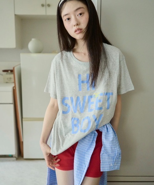 common gull products.(コモンガルプロダクツ)の「巡る言葉とTシャツ(Tシャツ/カットソー・レディース・杢グレー/ホワイト系/サックスブルー・MEDIUM/SMALL/LARGE)」の7枚目の写真