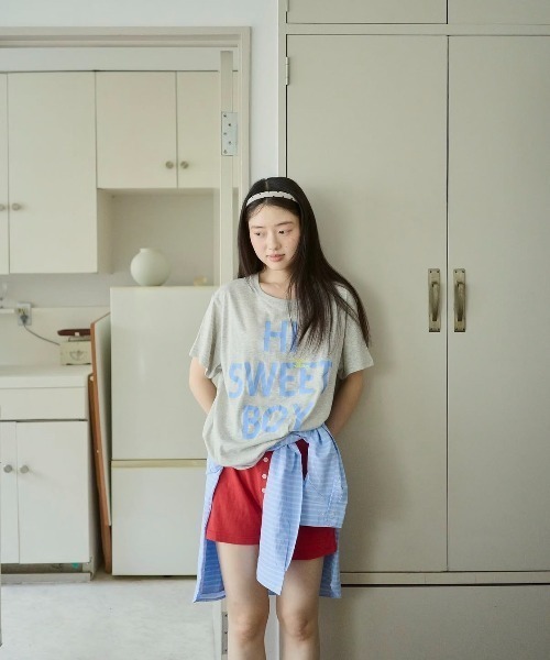 common gull products.(コモンガルプロダクツ)の「巡る言葉とTシャツ(Tシャツ/カットソー・レディース・杢グレー/ホワイト系/サックスブルー・MEDIUM/SMALL/LARGE)」の9枚目の写真