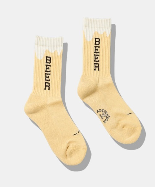 ROSTER SOX(ロスターソックス)の「ROSTER SOX/ロスターソックス BEER(ソックス/靴下・メンズ・グレー/イエロー・MEDIUM/LARGE)」の1枚目の写真