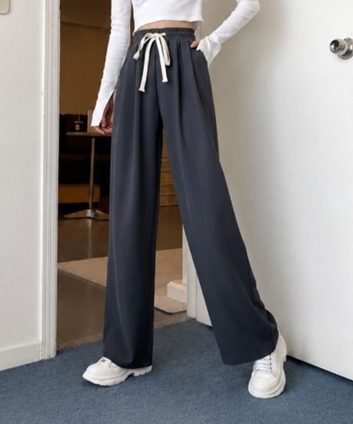 mielu(ミエル)の「ドレープカジュアルパンツ(その他パンツ・レディース・グレー/ブラック/ホワイト・LARGE/MEDIUM)」の3枚目の写真