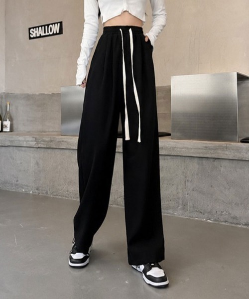 mielu(ミエル)の「ドレープカジュアルパンツ(その他パンツ・レディース・グレー/ブラック/ホワイト・LARGE/MEDIUM)」の2枚目の写真
