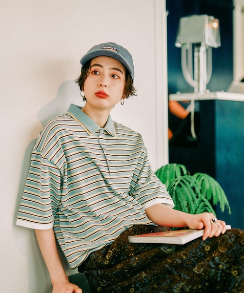 niko and...（ニコアンド）の「ダブル襟ドロストポロシャツ（ポロシャツ・レディース・ライトブルー/パープル/ナチュラル/オフホワイト・LARGE/MEDIUM）」の3枚目の写真