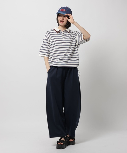 niko and...（ニコアンド）の「ダブル襟ドロストポロシャツ（ポロシャツ・レディース・ライトブルー/パープル/ナチュラル/オフホワイト・LARGE/MEDIUM）」の11枚目の写真