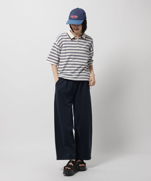 niko and...（ニコアンド）の「ダブル襟ドロストポロシャツ（ポロシャツ・レディース・ライトブルー/パープル/ナチュラル/オフホワイト・LARGE/MEDIUM）」の12枚目の写真