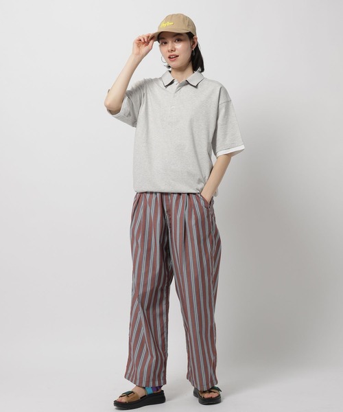 niko and...（ニコアンド）の「ダブル襟ドロストポロシャツ（ポロシャツ・レディース・ライトブルー/パープル/ナチュラル/オフホワイト・LARGE/MEDIUM）」の15枚目の写真