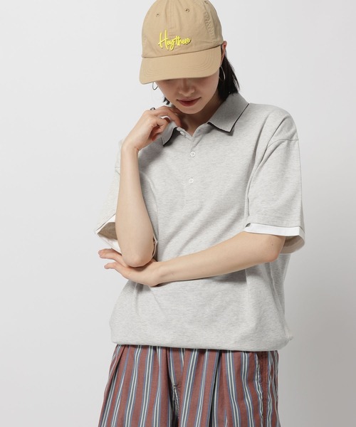 niko and...（ニコアンド）の「ダブル襟ドロストポロシャツ（ポロシャツ・レディース・ライトブルー/パープル/ナチュラル/オフホワイト・LARGE/MEDIUM）」の17枚目の写真