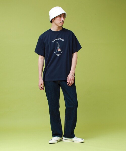 GEVACO（ゲバコ）の「【GEVACO/ゲバコ】プリントＴシャツ（Tシャツ/カットソー・メンズ・ライトグレー/ホワイト/ネイビー・L/M）」の5枚目の写真