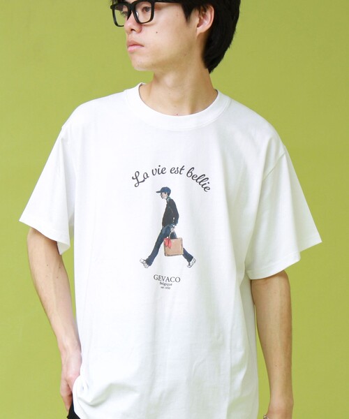 GEVACO（ゲバコ）の「【GEVACO/ゲバコ】プリントＴシャツ（Tシャツ/カットソー・メンズ・ライトグレー/ホワイト/ネイビー・L/M）」の11枚目の写真