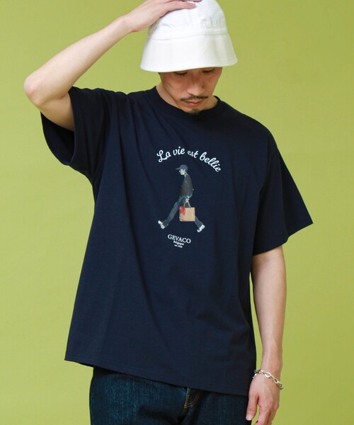 GEVACO（ゲバコ）の「【GEVACO/ゲバコ】プリントＴシャツ（Tシャツ/カットソー・メンズ・ライトグレー/ホワイト/ネイビー・L/M）」の12枚目の写真
