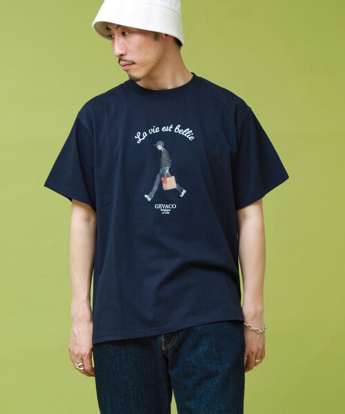 GEVACO（ゲバコ）の「【GEVACO/ゲバコ】プリントＴシャツ（Tシャツ/カットソー・メンズ・ライトグレー/ホワイト/ネイビー・L/M）」の13枚目の写真