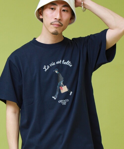 GEVACO（ゲバコ）の「【GEVACO/ゲバコ】プリントＴシャツ（Tシャツ/カットソー・メンズ・ライトグレー/ホワイト/ネイビー・L/M）」の16枚目の写真