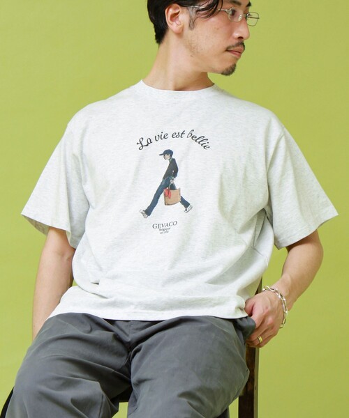 GEVACO（ゲバコ）の「【GEVACO/ゲバコ】プリントＴシャツ（Tシャツ/カットソー・メンズ・ライトグレー/ホワイト/ネイビー・L/M）」の18枚目の写真