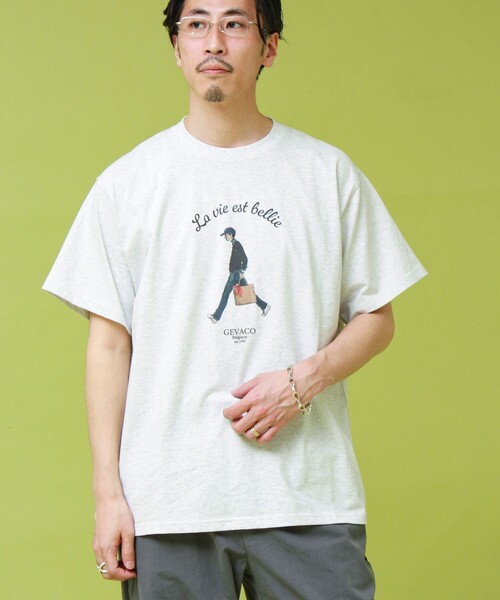 GEVACO（ゲバコ）の「【GEVACO/ゲバコ】プリントＴシャツ（Tシャツ/カットソー・メンズ・ライトグレー/ホワイト/ネイビー・L/M）」の21枚目の写真