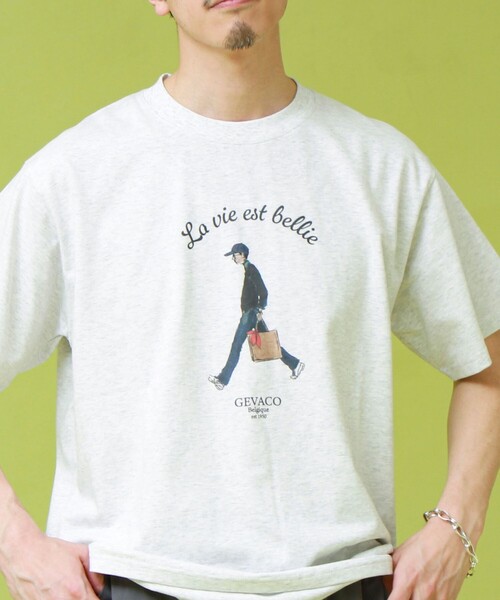 GEVACO（ゲバコ）の「【GEVACO/ゲバコ】プリントＴシャツ（Tシャツ/カットソー・メンズ・ライトグレー/ホワイト/ネイビー・L/M）」の22枚目の写真