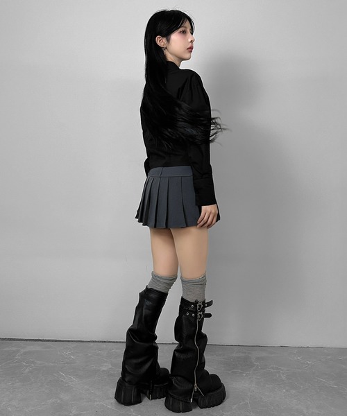 FOLLOWIN(フォロウィン)の「2color/ウエストレースアップラインシャツ(シャツ/ブラウス・レディース・ブラック/ホワイト・FREE)」の18枚目の写真