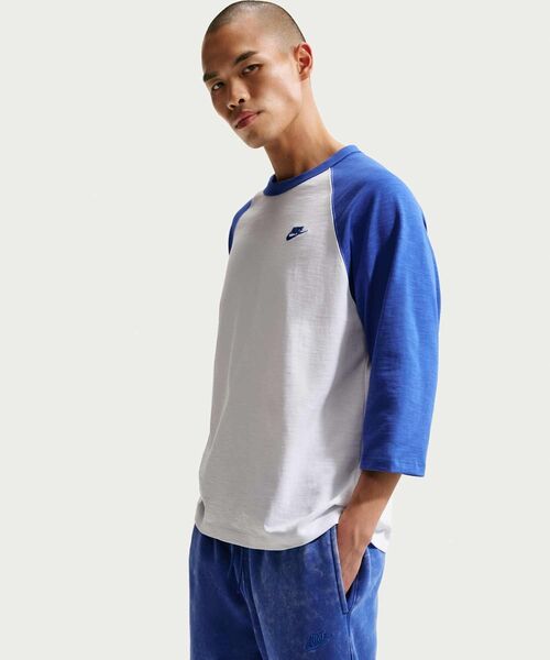 NIKE(ナイキ)の「ナイキ スポーツウェア クラブ メンズ 3/4スリーブ ラグラン トップ / Nike Sportswear Club Men's 3/4-Sleeve Raglan Top IF0756-480 Game Royal(Tシャツ/カットソー・メンズ・ロイヤルブルー・S/M/L/2XL/XL)」の9枚目の写真
