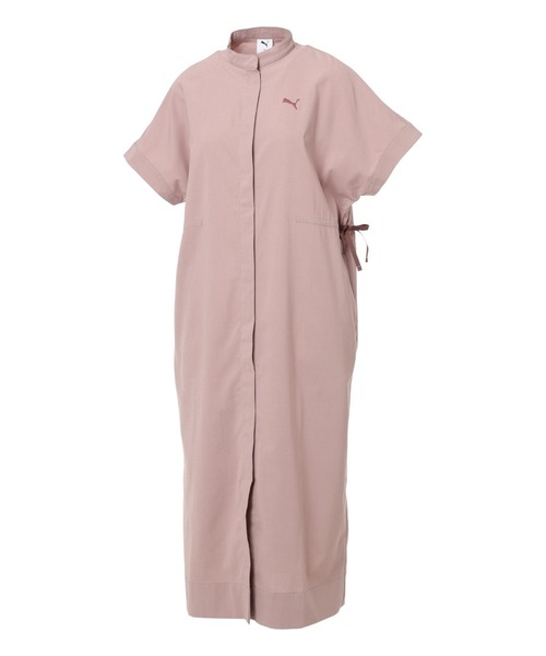 PUMA（プーマ）の「【別注】プーマ PUMA リネンミックスマテリアル ドレス 限定コラボ（ワンピース・レディース・スモークピンク/ブラック/ブルー・S/M/L/XL）」の7枚目の写真