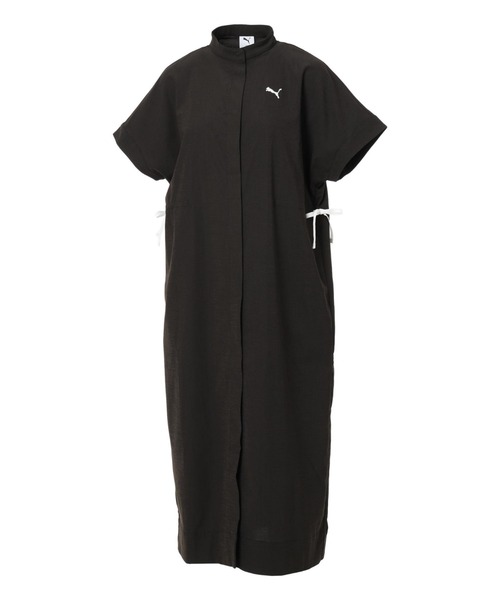 PUMA（プーマ）の「【別注】プーマ PUMA リネンミックスマテリアル ドレス 限定コラボ（ワンピース・レディース・スモークピンク/ブラック/ブルー・S/M/L/XL）」の14枚目の写真