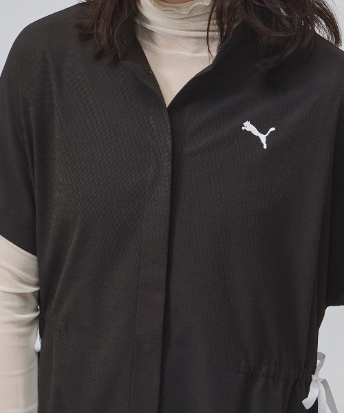 PUMA（プーマ）の「【別注】プーマ PUMA リネンミックスマテリアル ドレス 限定コラボ（ワンピース・レディース・スモークピンク/ブラック/ブルー・S/M/L/XL）」の17枚目の写真
