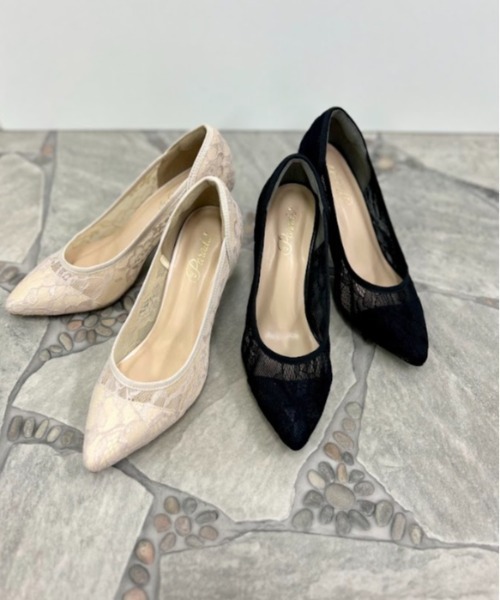 Parade(パレード)の「ポインテッドトゥシアーレースパンプス 8072【Parade】(パンプス・レディース・ベージュ/ブラック・22.5cm/23.0cm/23.5cm/24.0cm/24.5cm/25.0cm)」の4枚目の写真