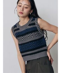 トライバルクロシェニットタンク 夏服
