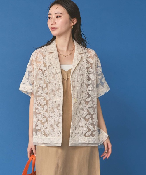 Gready Brilliant（グレディブリリアン）の「クロスステッチ刺繍テーラードジャケット（テーラードジャケット・レディース・オフホワイト/ブラック・FREE）」の7枚目の写真