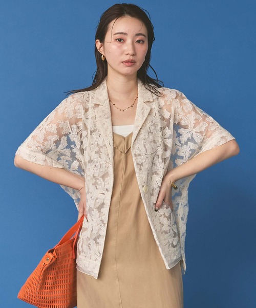 Gready Brilliant（グレディブリリアン）の「クロスステッチ刺繍テーラードジャケット（テーラードジャケット・レディース・オフホワイト/ブラック・FREE）」の10枚目の写真