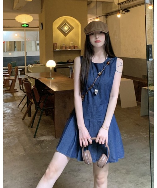 CHEER(チアー)の「ノースリーブデニムミニワンピース(ワンピース・レディース・ブルー・M/S)」の12枚目の写真