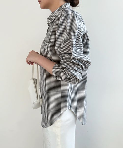 EDIT. FOR LULU（エディットフォールル）の「チェックウエスタンシャツ（シャツ/ブラウス・レディース・ベージュ/ブラック・FREE）」の5枚目の写真
