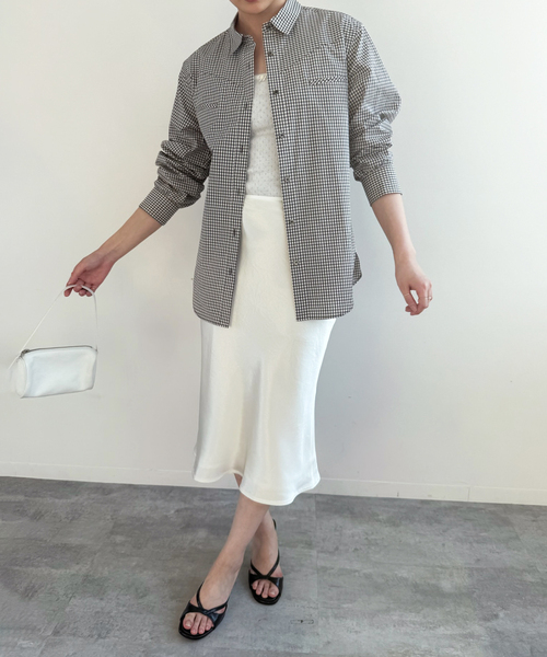 EDIT. FOR LULU（エディットフォールル）の「チェックウエスタンシャツ（シャツ/ブラウス・レディース・ベージュ/ブラック・FREE）」の7枚目の写真