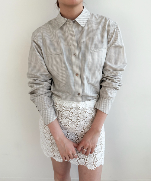 EDIT. FOR LULU（エディットフォールル）の「チェックウエスタンシャツ（シャツ/ブラウス・レディース・ベージュ/ブラック・FREE）」の9枚目の写真