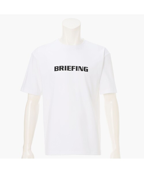 BRIEFING GOLFブリーフィングゴルフバックロゴラインシャツホワイトⓂ BRIEFING GOLF／ブリーフィングゴルフ】CM MEN'S LOOSE FIT T-SHIRT