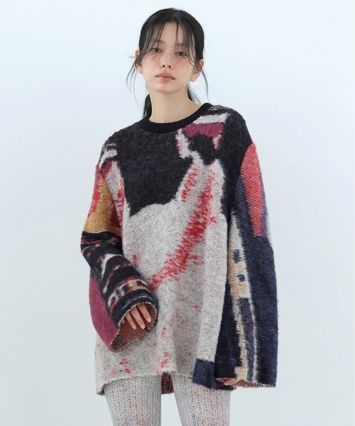 bedsidedrama（ベットサイドドラマ）の「Dim Dream Knit Sweater（ニット/セーター・レディース・ブラック/ホワイト・1）」の2枚目の写真