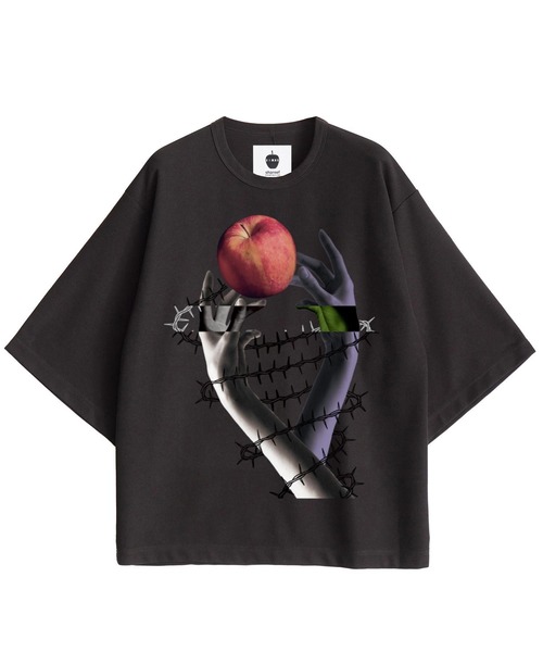 SHAREEF(シャリーフ)の「"APPLE " S/S BIG-T(Tシャツ/カットソー・メンズ・ブラック/チャコール/ホワイト・1/2/3)」の2枚目の写真
